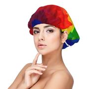 Colorful Rainbow Tie,Adjustable Silk Hair Wrap Adult's Satin Sleeping Cap Hair Women's Elastic Sleep Bonnet