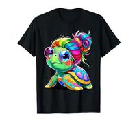 Colorful Rainbow Turtle Cute Animal Lover Kids and Adults T-Shirt