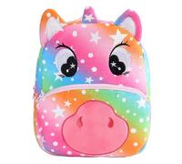 Colorful Rainbow Unicorn Plush Toddler Backpack - Cute Star - Patterned Design, Soft Stuffed Mini Bag for 2-6 Year Old Boys & Girls, Ideal for Preschool, Outings & Gifting