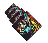 Colorful Rainbow Zebra Car Air Fresheners Cards 4 Pcs Hanging Fragrance Scented Cards Long-Lasting Car Aromatherapy Tablets for Wardrobe Bathroom Car Interior Mirror Pendant Gifts