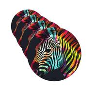 Colorful Rainbow Zebra Car Air Fresheners Cards 4 Pcs Hanging Fragrance Scented Cards Long-Lasting Car Aromatherapy Tablets for Wardrobe Bathroom Car Interior Mirror Pendant Gifts