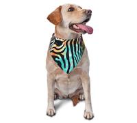 Colorful Rainbow Zebra Dog Bandana Pet Scarf Accessories for Small Medium Dogs Cats Photo Prop, Triangle Pet Bandanas Adjustable Puppy Bib Washable Dog Kerchief Puppy Neckerchief