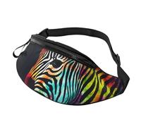 Colorful Rainbow Zebra Fanny Pack for Men Women Crossbody Waist Bag Waterproof Sports Belt Bag Outdoor Hip Pack