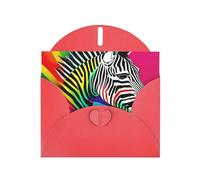 Colorful Rainbow Zebra Greeting Card With Envelope, Perfect for Friends, Family, Colleagues - Congratulations Card
