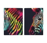 Colorful Rainbow Zebra Passport Holder, ID Card Protector Case Passport Holder with Slot Passports Travel Wallet Document Cover for Women And Men