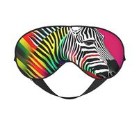 Colorful Rainbow Zebra Print Silk Like Sleep Eye Mask Comfortable Blindfold Adjustable Soft Eye mask for Sleep