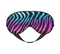 Colorful Rainbow Zebra Print Sleep Mask Silk Eye Cover Soft Satin Blindfold Elastic Strap Night Eyeshade Travel Nap for Women Men