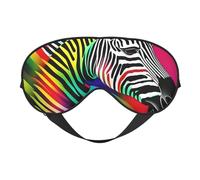 Colorful Rainbow Zebra Print Sleep Mask,Soft Eye Mask with Adjustable Strap for Sleeping, Travel and Relaxation