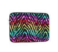 Colorful Rainbow Zebra Printed Laptop Sleeve For 12 Inch Laptop, Shockproof Oxford Fabric Laptop Protective Case Laptop Bag
