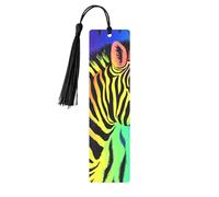 Colorful Rainbow Zebra Printed Metal Bookmarks M - Black Lightweight Aluminium Book Marker for Books, Journals & Gifts, Ideal Book Lovers, Holiday Decor & Crafts