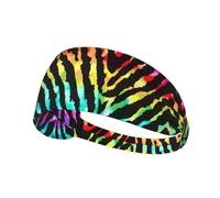 Colorful Rainbow Zebra Printing Elastic Sports Headband With Stretch Band Perfect For Helmets Running Cycling Gym Workouts