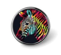 Colorful Rainbow Zebra Round Badge Cute Brooch Hats Jackets Decor Personalized Lapel Pin Clothing Jewelry Accessories for Wedding Party Gift