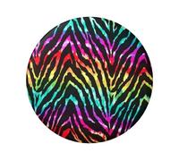 Colorful Rainbow Zebra Round Badge - Durable Tin Plate Design With Full Front Print, Perfect For Custom Gifts And Apparel Decoration