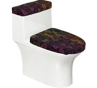Colorful Raindrops 2-Piece Toilet Seat Cover Set with Tank Lid - Elastic for U-Shape & Elongated - Bathroom Decor