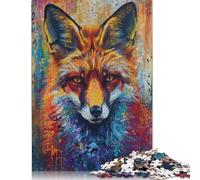Colorful Red Fox Jigsaw Puzzles 500 Pieces for Adults Wooden Puzzles Brain Exercise Challenge Game Entertainment Gifts Teenagers Family Activity 500pcs (52x38cm)