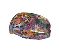 Colorful Rendered Lion Sweat Band Headband for Men Women - Athletic Stretchable Breathable for Running Gym Tennis Yoga & All Sports