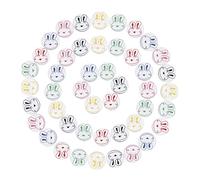 Colorful Resin Buttons for Baby Kids Cardigans Knitting Sewing Button,80pcs 12mm Round Sewing Buttons Plastic Cute Rabbit Crafting Buttons for Art Child Clothing Sewing Painting Decor(Random Color)