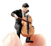 Colorful Resin Miniature Musicians Playing Violins Perfect for Creative Scene Arrangement and Educational Use Band Series