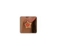 Colorful Resin Star Earrings Studs Gold Frame Statement Earrings for Women Cute Large 3D Puffy Star Accessories Big Gold Multicolor Pink Blue Green Orange White Acrylic Earrings Candy Color Y2K