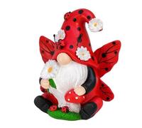 Colorful Resins Lady Bird Gnomes Sculpture Swedish Tomte Statue For Gardens Balconies And Flowerbeds Decorative Ornament Miniature Garden Gnomes Figurine