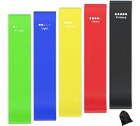 Colorful Resistance Bands, Exercise Workout Bands for Women and Men, 5 Set of Stretch Bands for Booty Legs, Pilates Flexbands