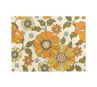 Colorful Retro 70S Flower,500 Pieces Puzzles for Adults-Wooden Jigsaw Puzzle for Adults Elderly