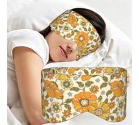 Colorful Retro 70S Flower, Sleep Mask for Home Travel, Full Eye Covers Light Blocking Eye Mask Sleep Eye and Ear Muffs