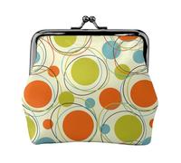 Colorful Retro Abstract Printing Coin Purse, Lightweight Minimalist Wallet For Music Festivals And Concerts, Black, One Size, Art Deco