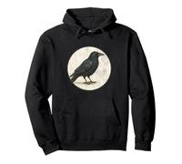 Colorful Retro American Crow Bird Design Pullover Hoodie