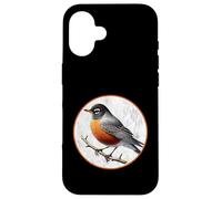 Colorful Retro American Robin Bird Design Case for iPhone 16