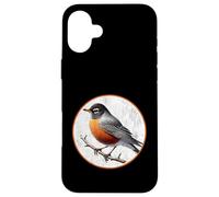 Colorful Retro American Robin Bird Design Case for iPhone 16 Plus