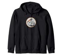 Colorful Retro American White Pelican Bird Design Zip Hoodie