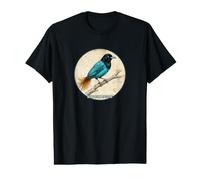 Colorful Retro Blue Bird-of-Paradise Bird Design Value Graphic T-Shirt