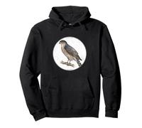Colorful Retro Cooper’s Hawk Bird Design Pullover Hoodie
