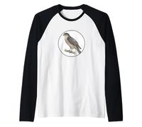 Colorful Retro Cooper’s Hawk Bird Design Raglan Baseball Tee
