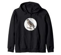 Colorful Retro Cooper’s Hawk Bird Design Zip Hoodie