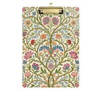 Colorful Retro Flowers A4 clipboard Physical Therapy Standard Hole for 5th Grade Classroom Essentials for Teachers Gold 9 x 12 in