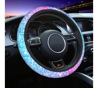 Colorful Retro Glitter and Sparkles Steering Wheel Cover Universal 15 Inch Sports Style Elastic Breathable Comforts Car Steering Wheel Accessories