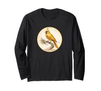 Colorful Retro Golden Cardinal Bird Design Long Sleeve T-Shirt