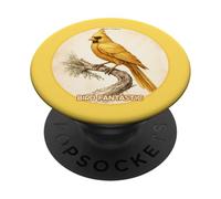 Colorful Retro Golden Cardinal Bird Design PopSockets Adhesive PopGrip