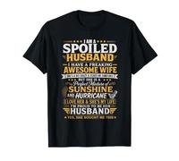 Colorful Retro I Am A Spoiled Husband Awesome Wife T-Shirt
