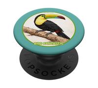 Colorful Retro Keel-billed Toucan Bird Design PopSockets Adhesive PopGrip
