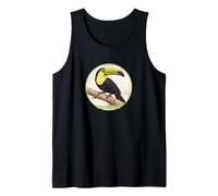Colorful Retro Keel-Billed Toucan Bird Design Tank Top