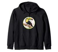 Colorful Retro Keel-billed Toucan Bird Design Zip Hoodie