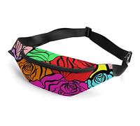 Colorful Retro Rose Fanny Pack, Adult Kids Sport Waist Bag for Men Women