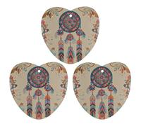 Colorful Retro Tribe Dream Catcher Car Air Freshener, 3 Pcs Love form Hanging Air Freshener Cards, Long Lasting Fragrance Scented Cards for Car, Home, Office Black-style