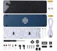 Colorful RGB Digital Clock Soldering Kit for DIY Electronics Practice | 4-Display with Alarm Temperature Date | Educational Hobby Project for Beginners Enthusiasts(Blue)