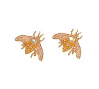 Colorful Rhinestone Bee Dangle Drop Earrings Vintage Crystal Insect Bee Earring for Women Ladies Party Wedding Costume Jewelry Gifts, Rhinestone, No Gemstone