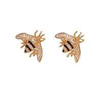 Colorful Rhinestone Bee Dangle Drop Earrings Vintage Crystal Insect Bee Earring for Women Ladies Party Wedding Costume Jewelry Gifts, Rhinestone, No Gemstone