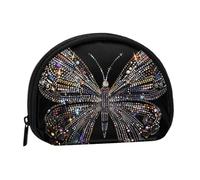 Colorful Rhinestone Butterfly Printed Coin Purse for Women Cute Small Change Wallet Mini Coin Purses Pouch with Zipper